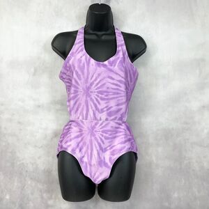 ThereAbouts Girls Swimsuit Size Large One Piece Purple Tie‎ Dye Beachy Summer